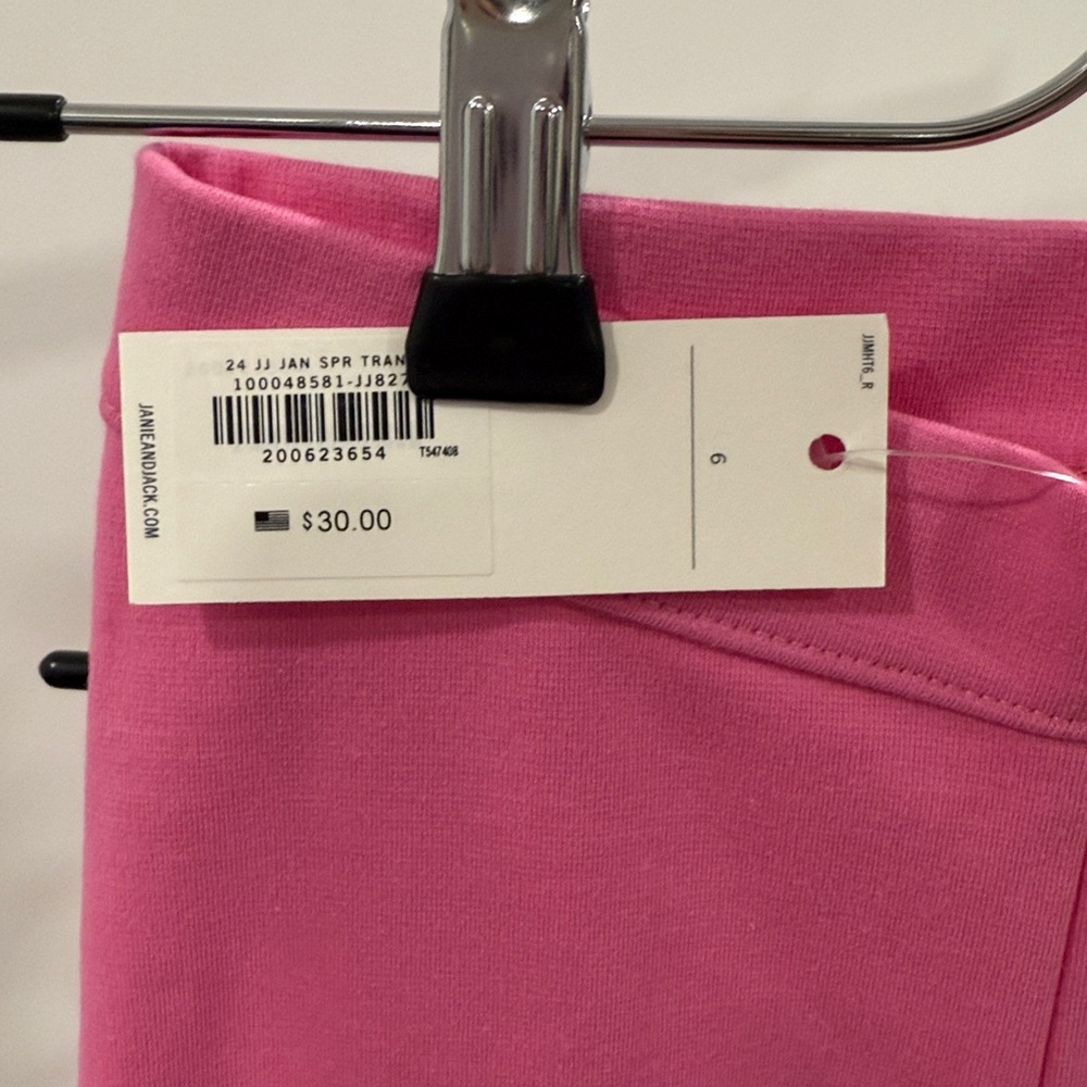 Janie and Jack Vibrant Pink Leggings with gold button detail - Picture 2 of 3